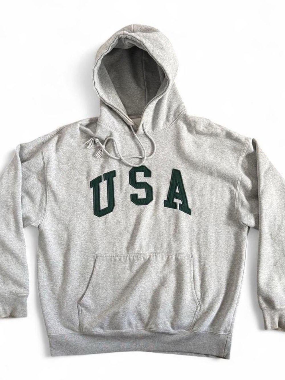 Brandy Melville John Galt Christy Embroidered USA Oversized Grey Pullover Hoodie